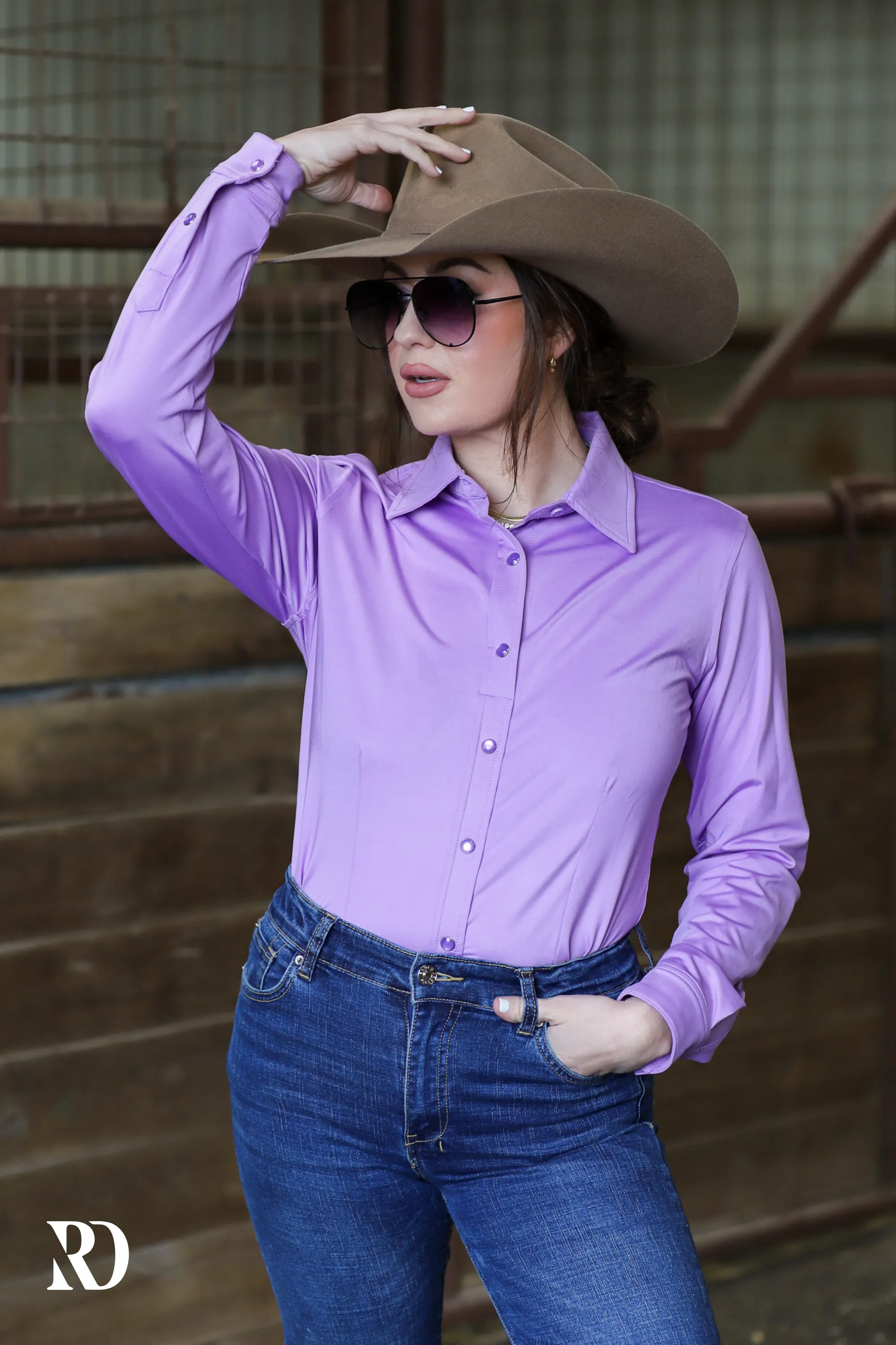 LAVENDER SOLID PERFORMANCE RODEO SHIRT (ADULT)