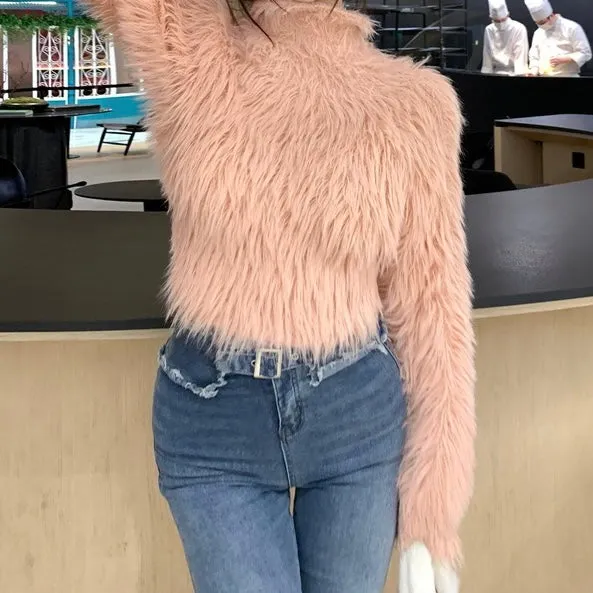 LILIA FAUX FUR TOP