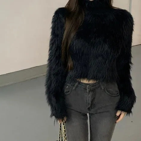 LILIA FAUX FUR TOP