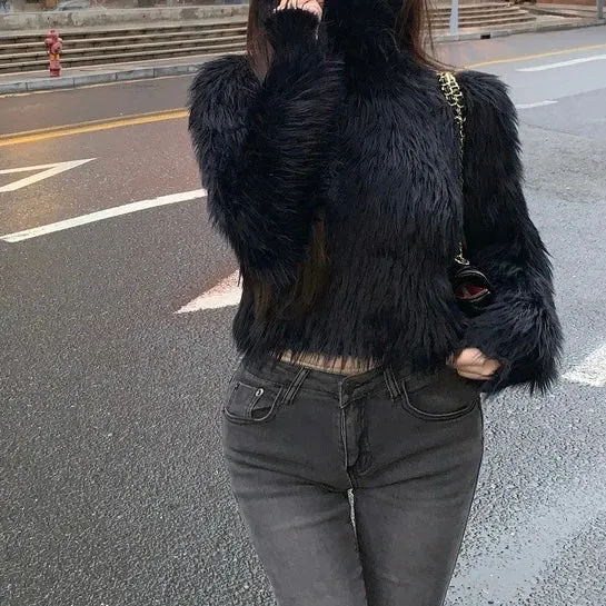 LILIA FAUX FUR TOP