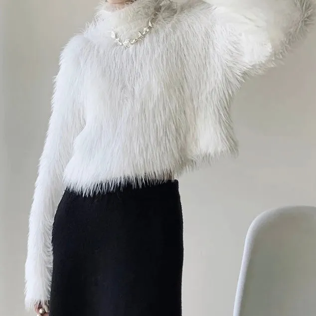 LILIA FAUX FUR TOP