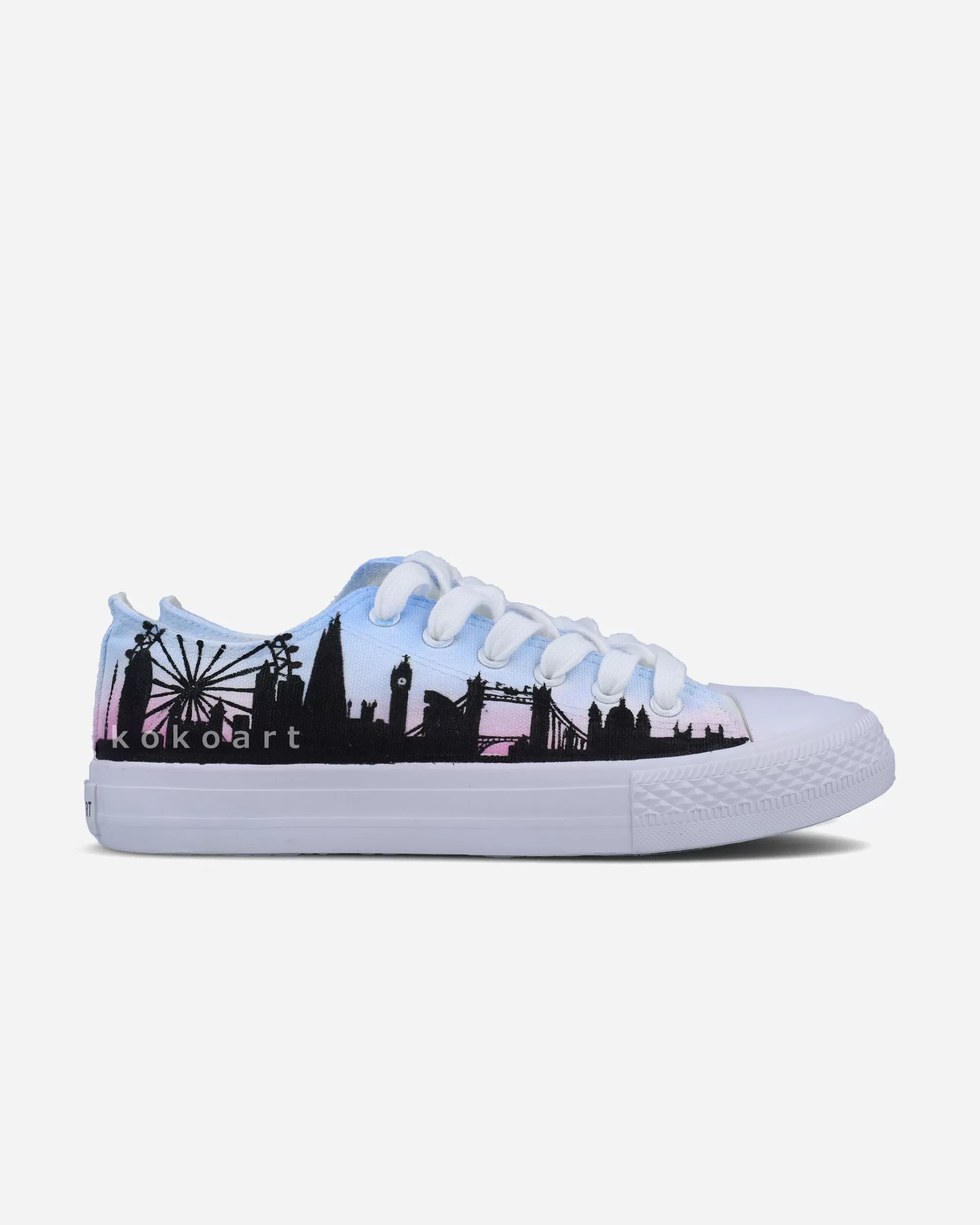 London Skyline Hand Painted Shoes