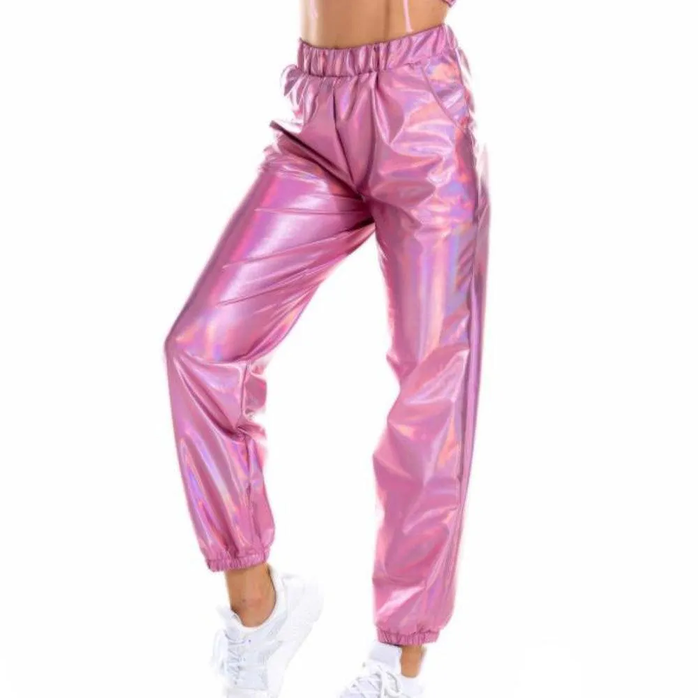 Loose Shiny Holographic Rave Pants