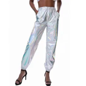 Loose Shiny Holographic Rave Pants