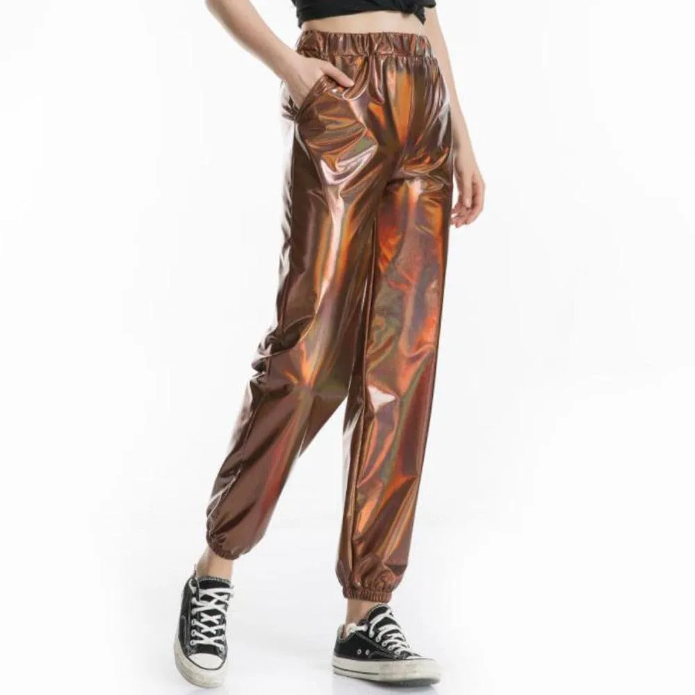 Loose Shiny Holographic Rave Pants