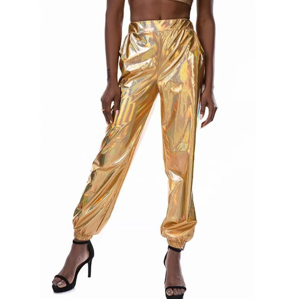 Loose Shiny Holographic Rave Pants