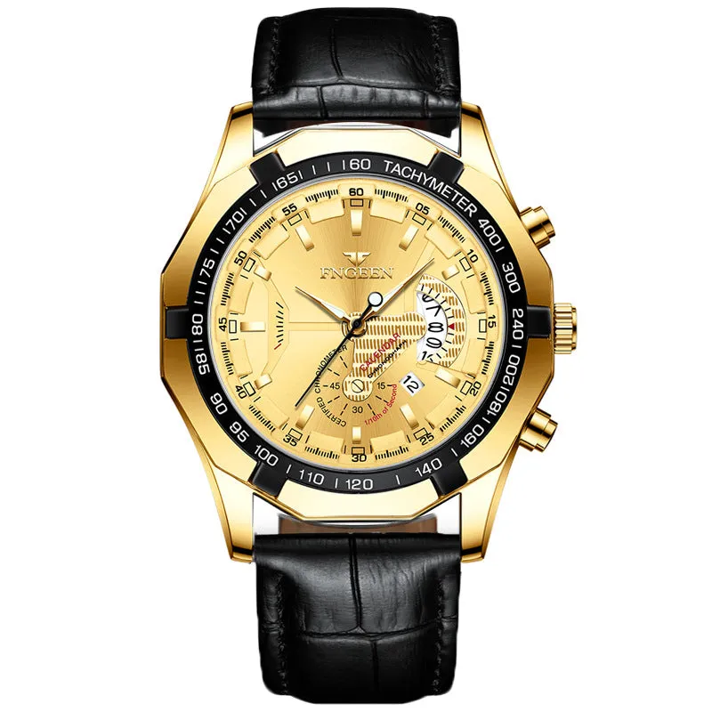 Luxury Men's Watches Stainless Steel Band Fashion Waterproof Quartz