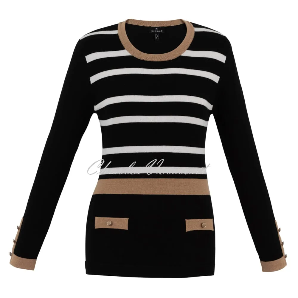 Marble Sweater - Style 6326-209 (Light Tobacco / Black / Off-white)