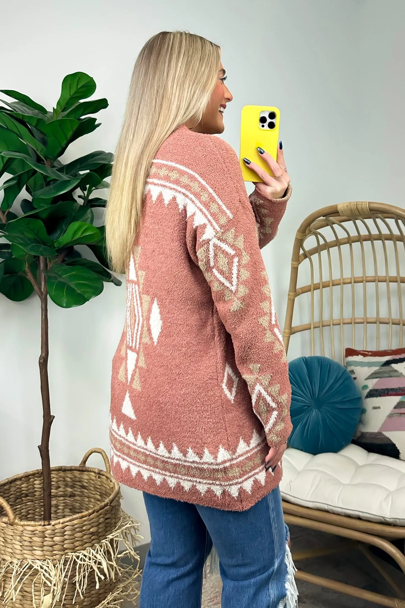 Meeting by Destiny Geo Print Cardigan - FINAL SALE