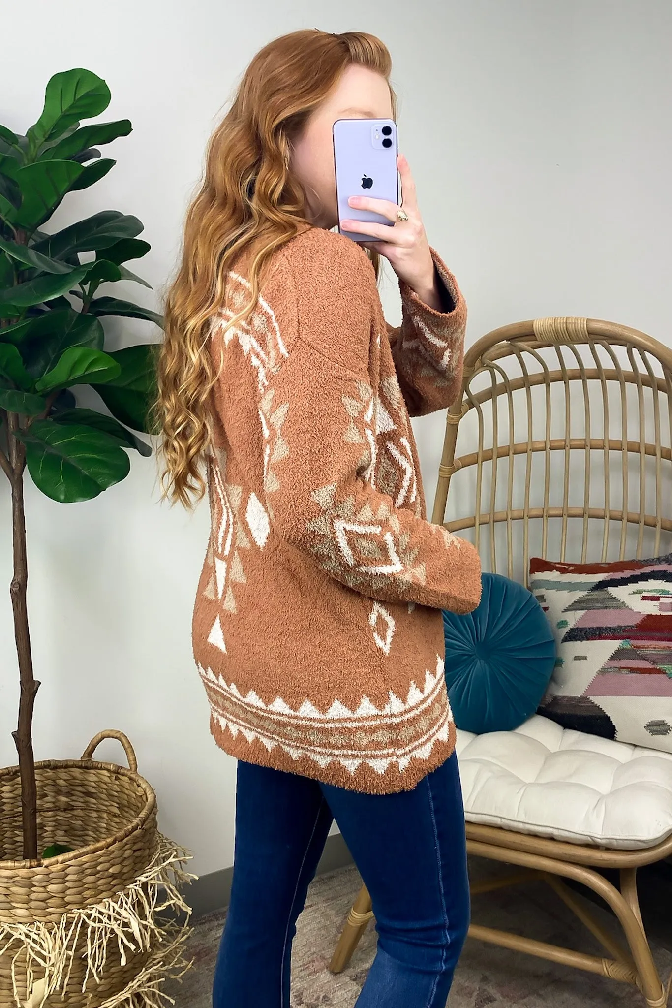 Meeting by Destiny Geo Print Cardigan - FINAL SALE