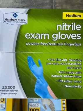 Member’s Mark Nitrile Exam Gloves -Medium 2*200 pcs 