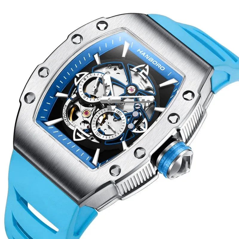 Men's Automatic Luxury Waterproof Sapphire Tonneau Mechanical Watch