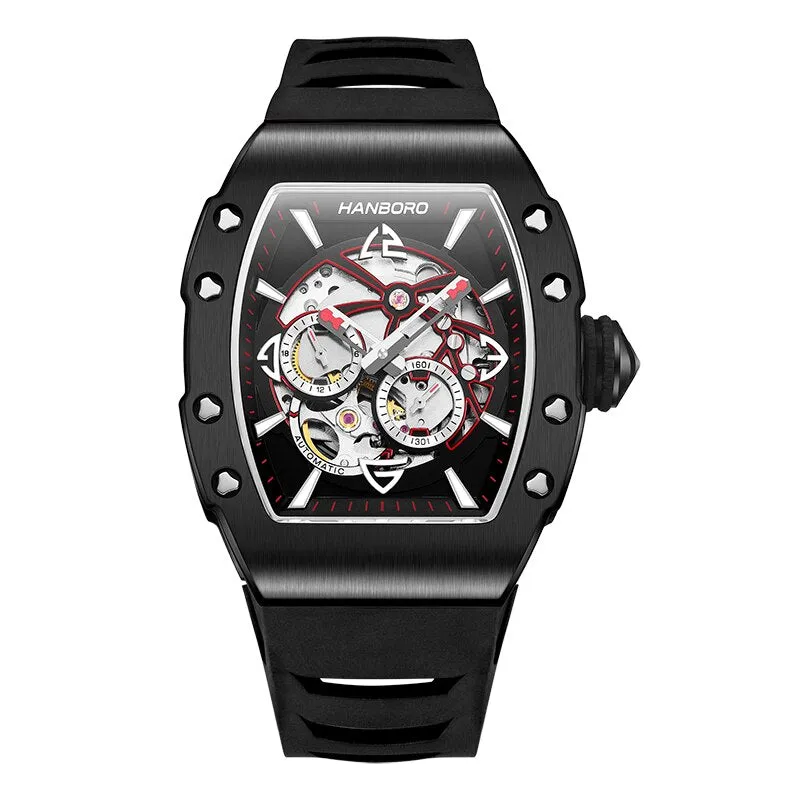 Men's Automatic Luxury Waterproof Sapphire Tonneau Mechanical Watch