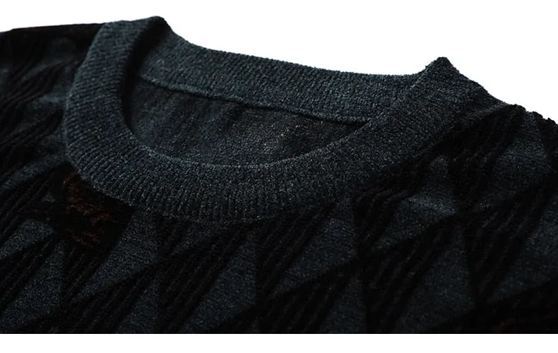 Men's Cashmere Standard Wool Long Sleeve O-Neck Sweater Pullover