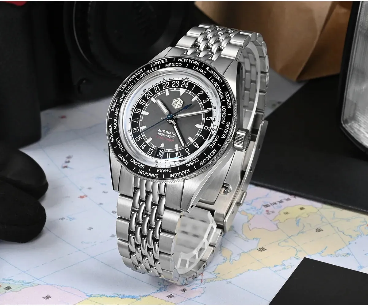 Men's Japan NH34 GMT Automatic Movement Waterproof Mechanical Watch