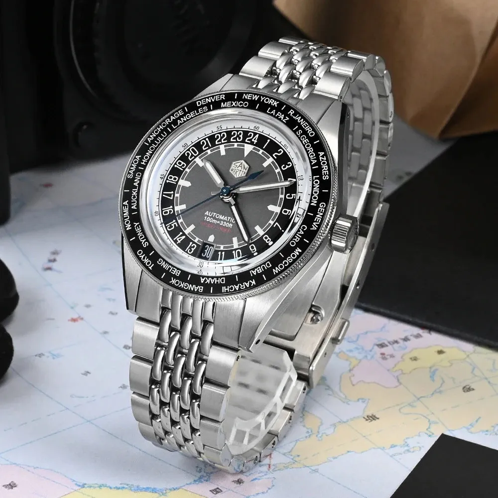 Men's Japan NH34 GMT Automatic Movement Waterproof Mechanical Watch