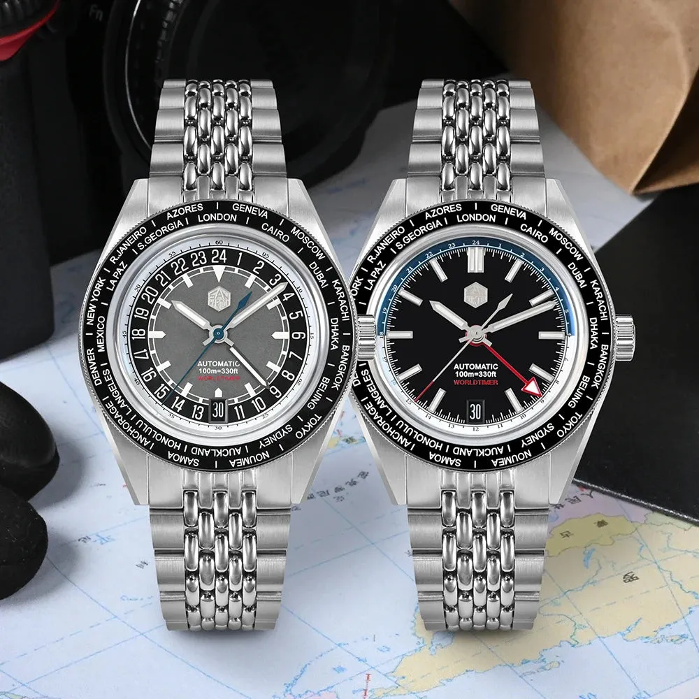 Men's Japan NH34 GMT Automatic Movement Waterproof Mechanical Watch