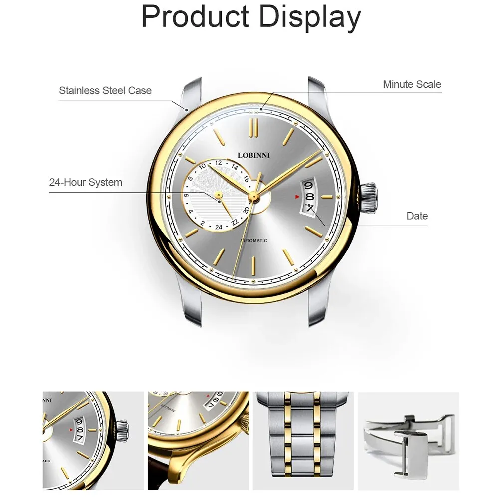 Men's Luxury Automatic Self-Wind Waterproof Business Mechanical Watch