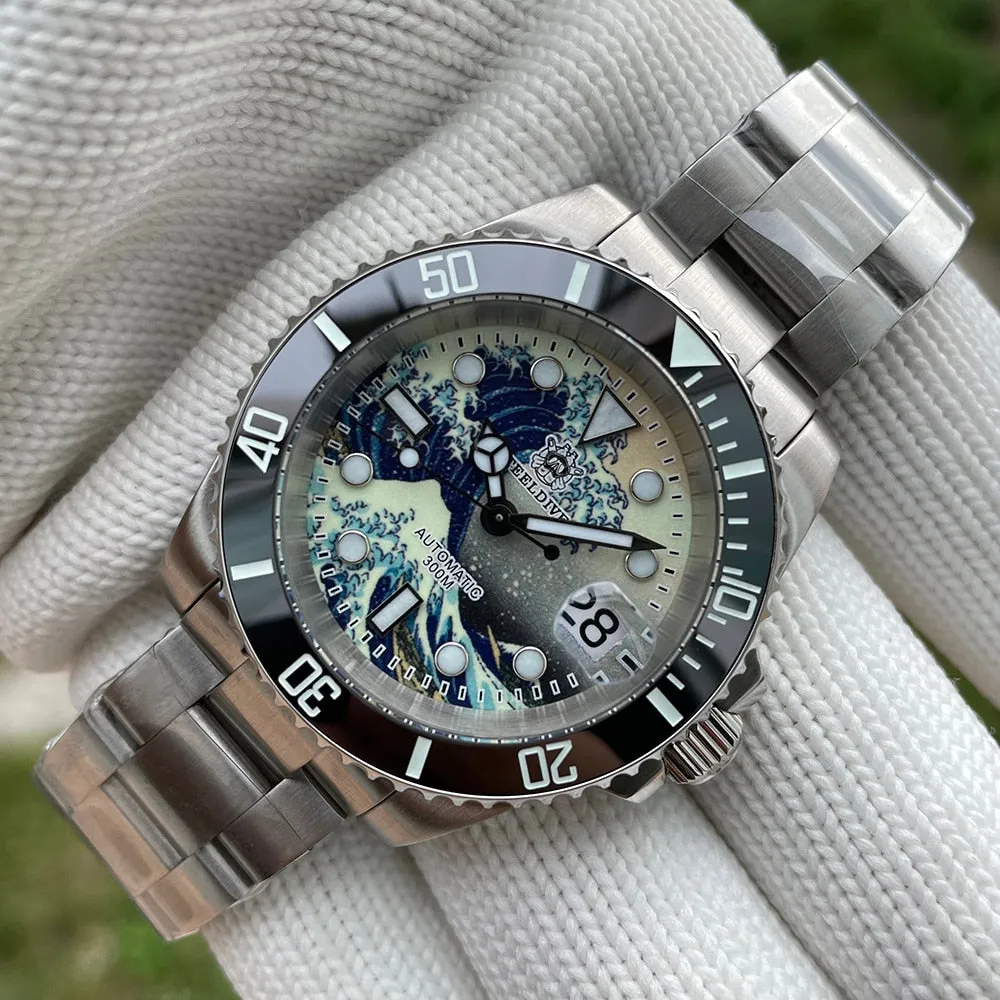 Men's Luxury Luminous Sapphire Dial Ceramic Bezel Waterproof Watch