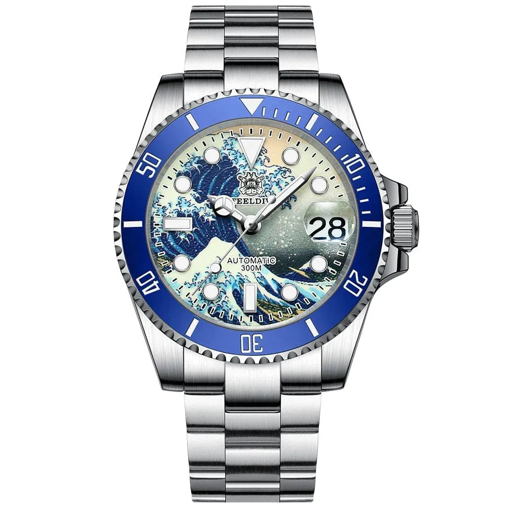 Men's Luxury Luminous Sapphire Dial Ceramic Bezel Waterproof Watch