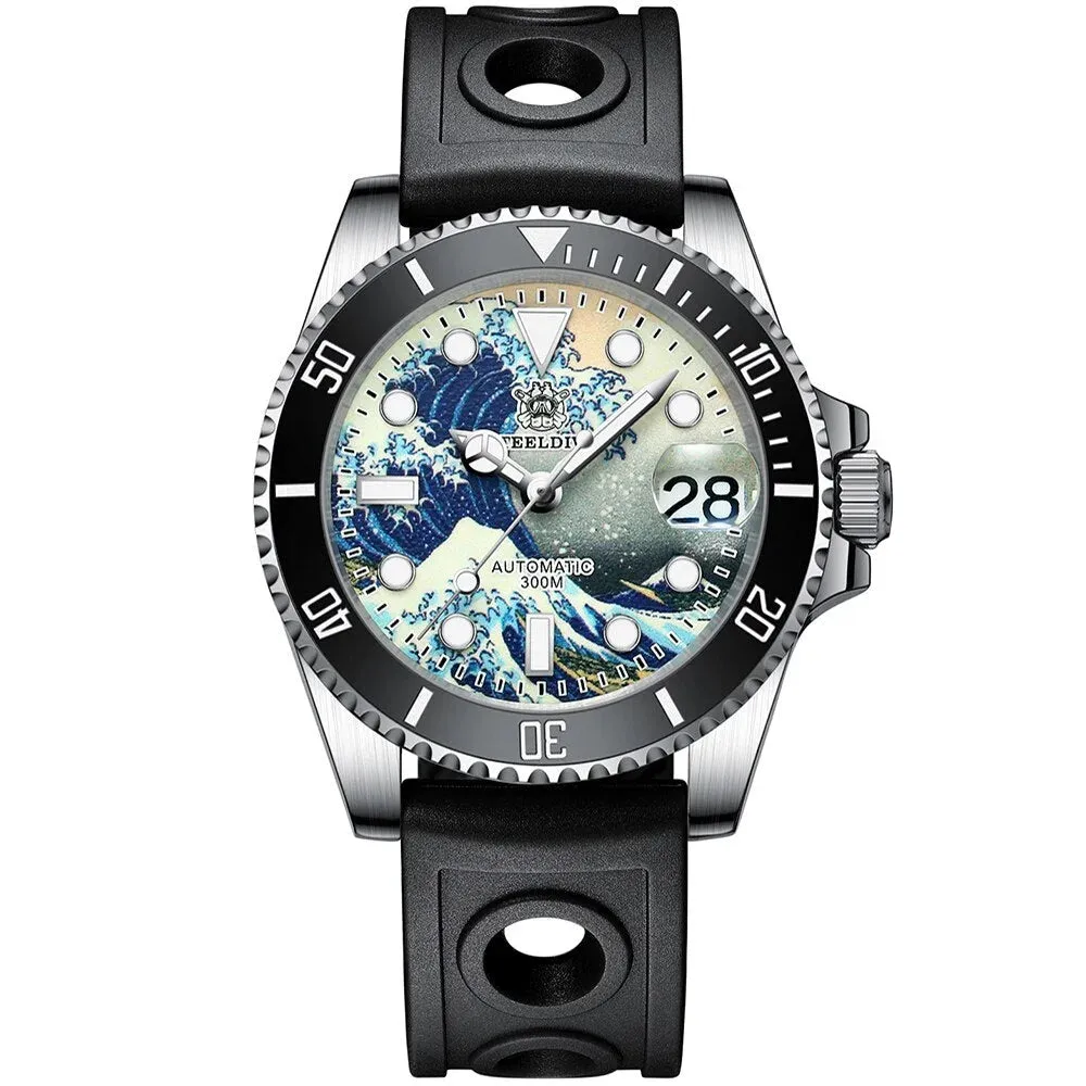 Men's Luxury Luminous Sapphire Dial Ceramic Bezel Waterproof Watch