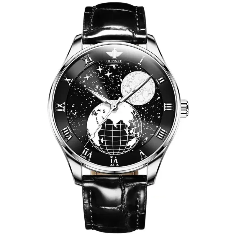 Men's Luxury Moon Phase Waterproof Automatic Mechanical Wristwatch