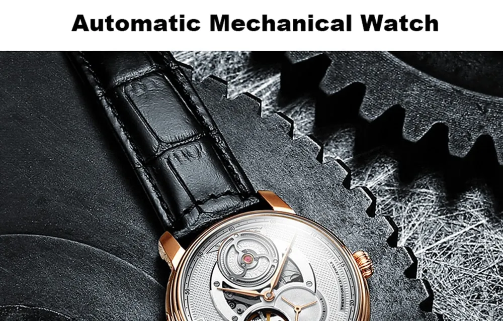 Men's Sapphire Waterproof Automatic Mechanical Skeleton Wristwatches