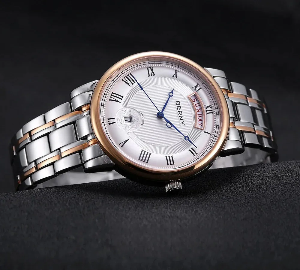 Men's Sapphire Waterproof Quartz Movement Stainless Steel Watch