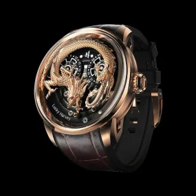 Men's Synthetic Sapphire 3D Engraving Dragon Dial Waterproof Wristwatch