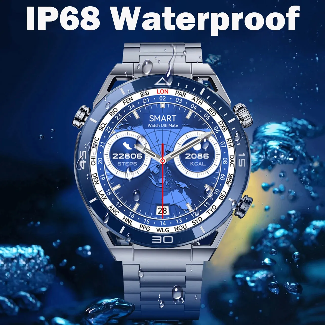 Men's Waterproof HD Display Smart Watch with Fitness Tracker