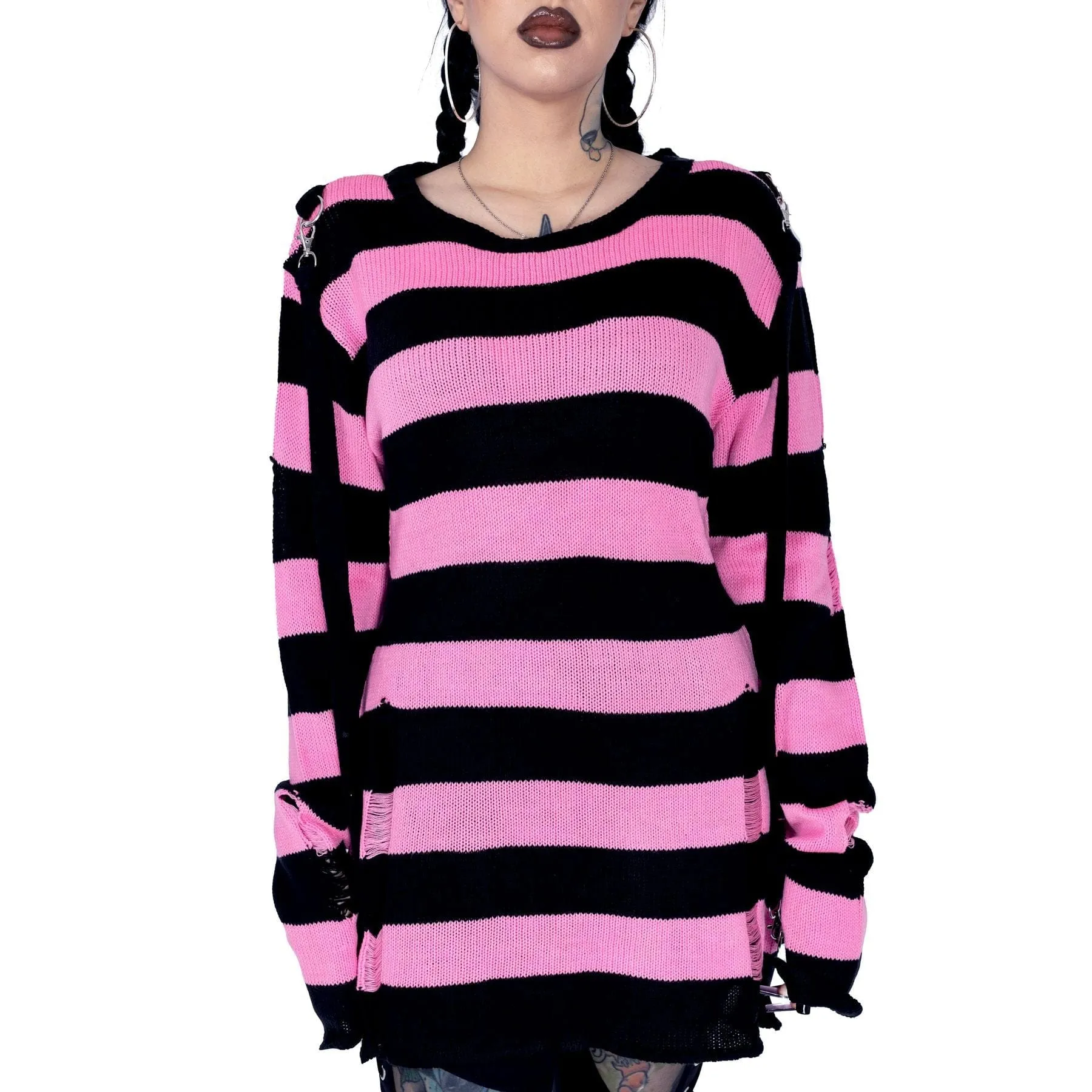 ORIANA JUMPER - BLACK/PINK