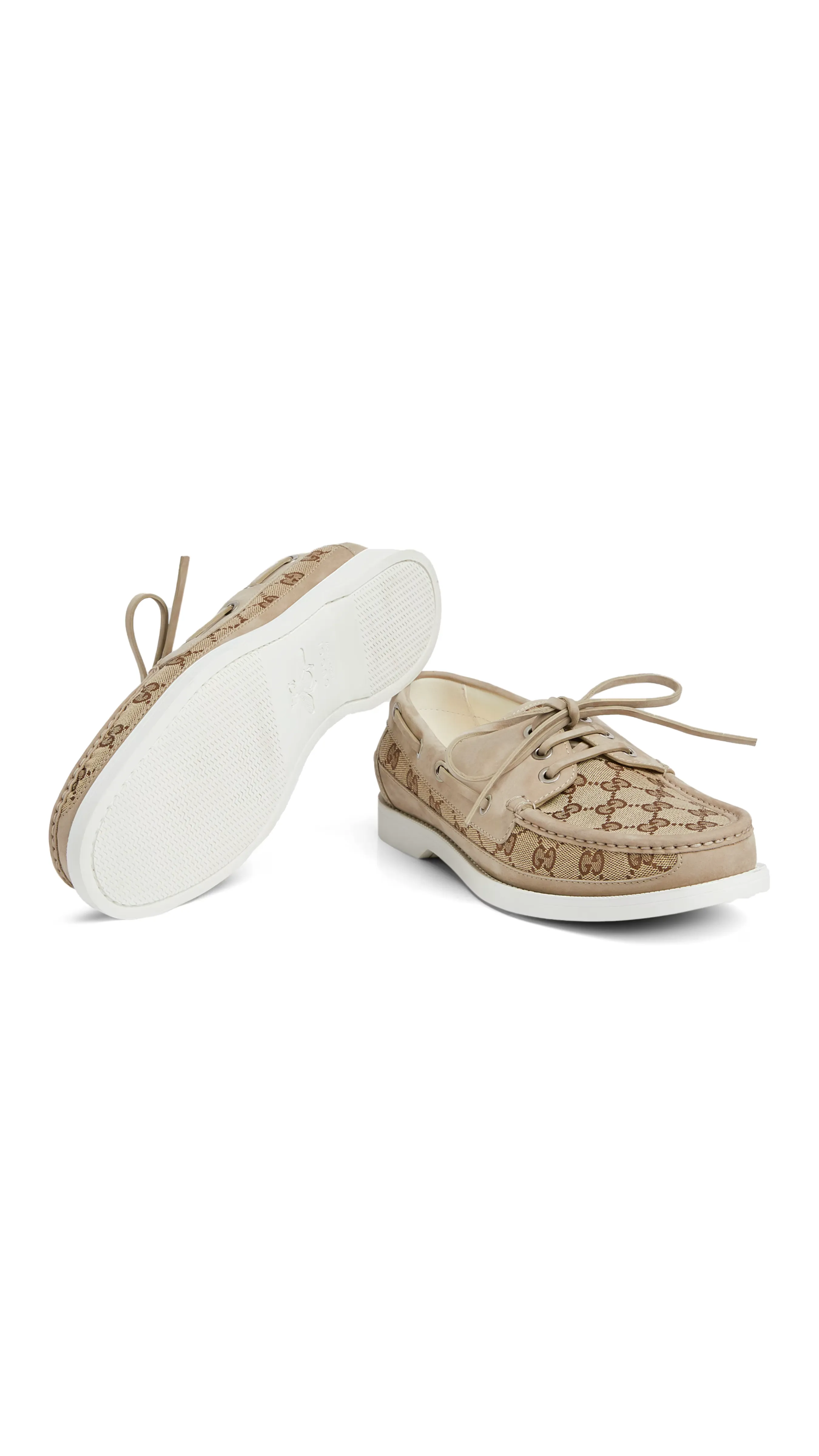 Original Lace-Up GG Loafers - Oatmeal