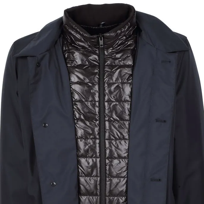 PADDED RAINCOAT WITH QUILTED GILET Man Blue