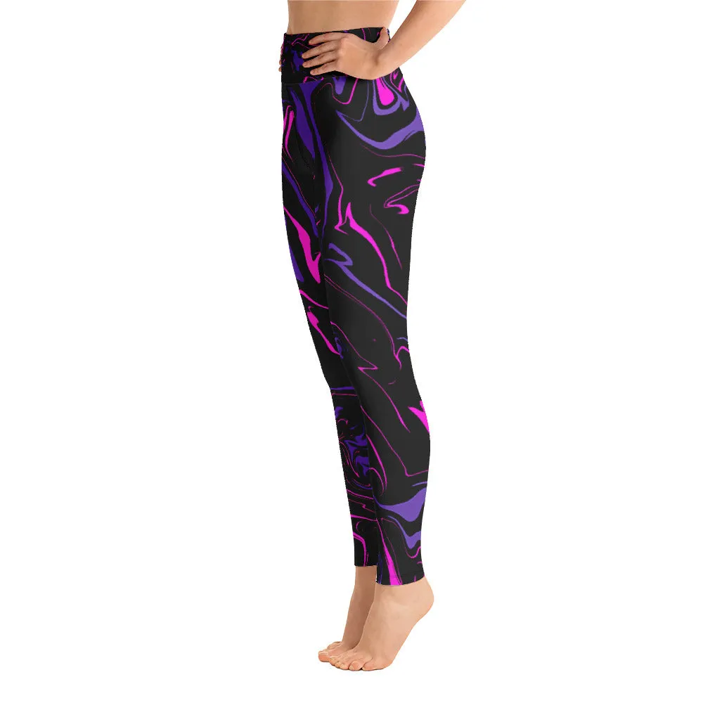 Pink Midnight Oil Slick High-Waisted Yoga Leggings