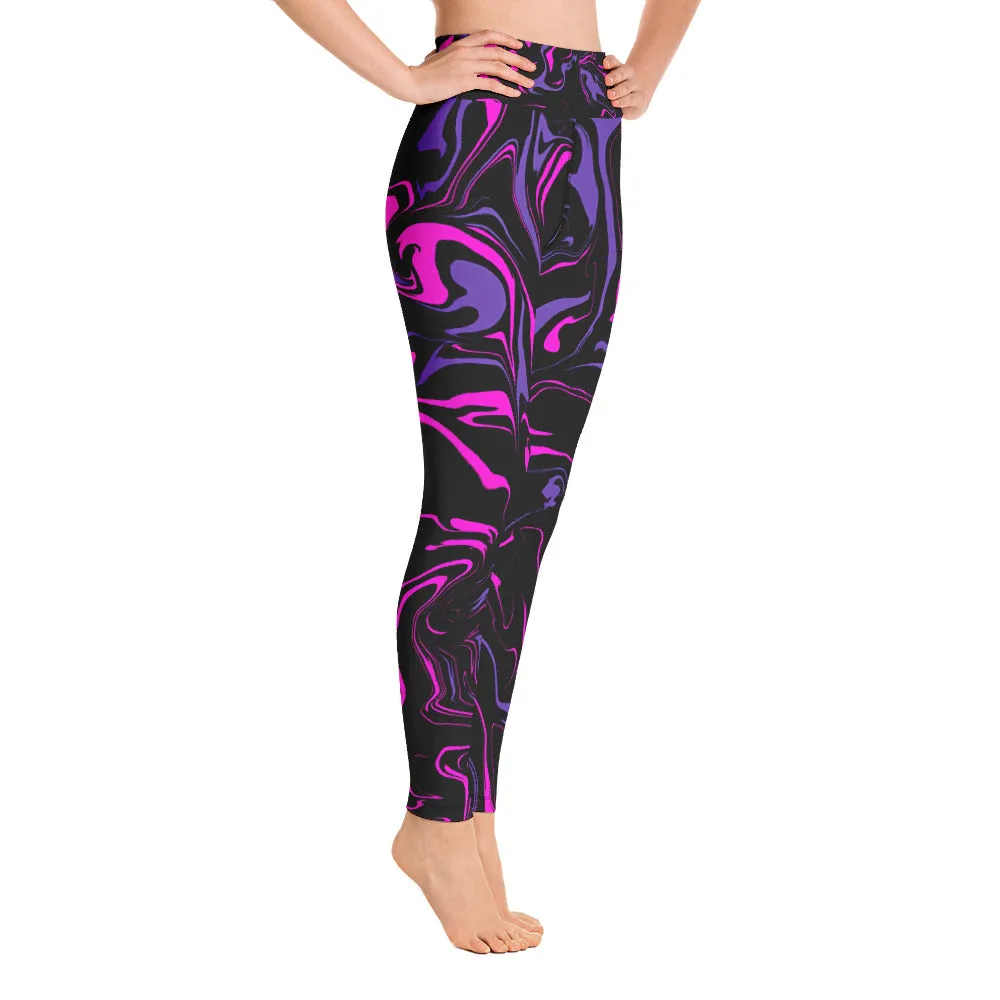 Pink Midnight Oil Slick High-Waisted Yoga Leggings