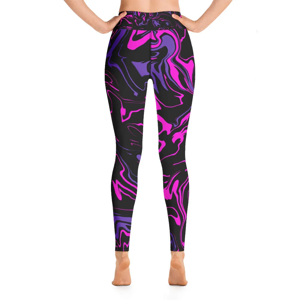 Pink Midnight Oil Slick High-Waisted Yoga Leggings