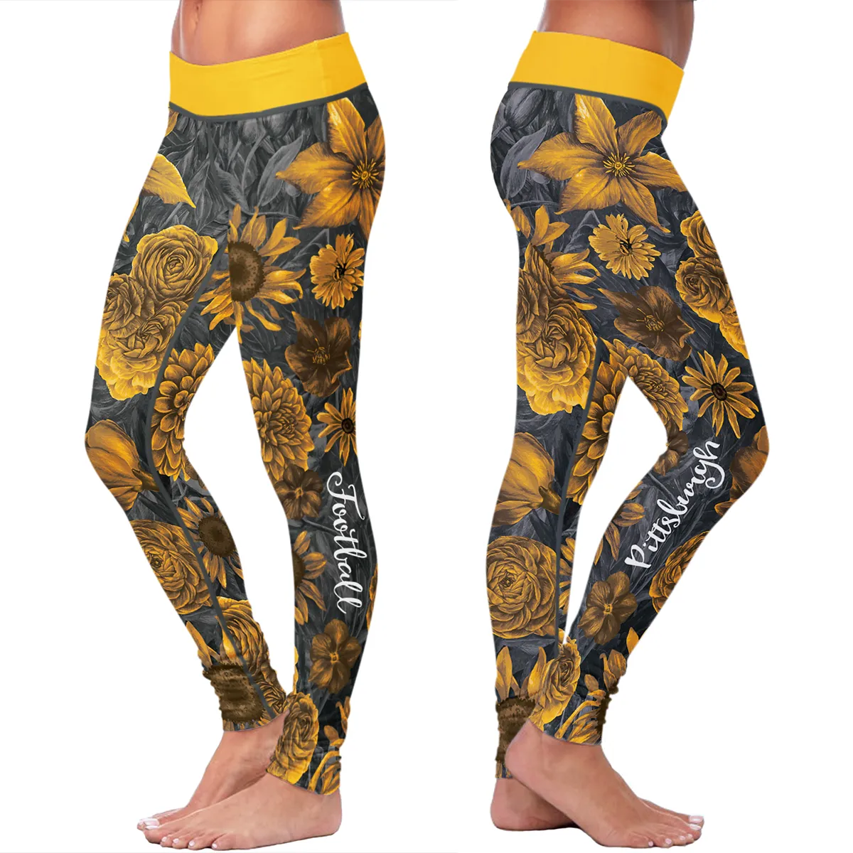 Pittsburgh Flower Football Leggings