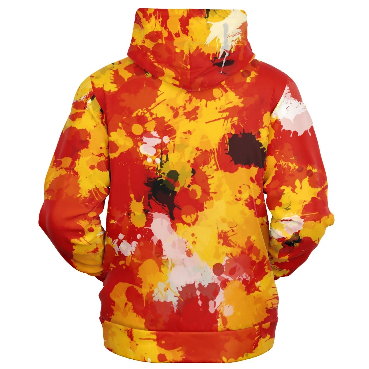 Red and Gold Paint Splatter Zip-Up Hoodie