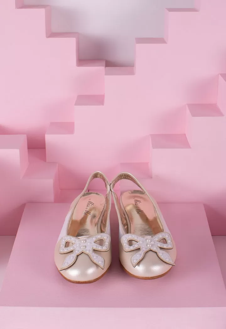 Ribbon Pearl Embellished Half Shoes