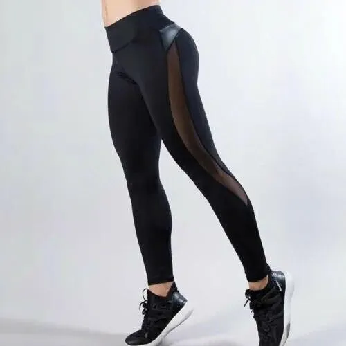 Sexy Women Leggings Gothic Insert Mesh Design