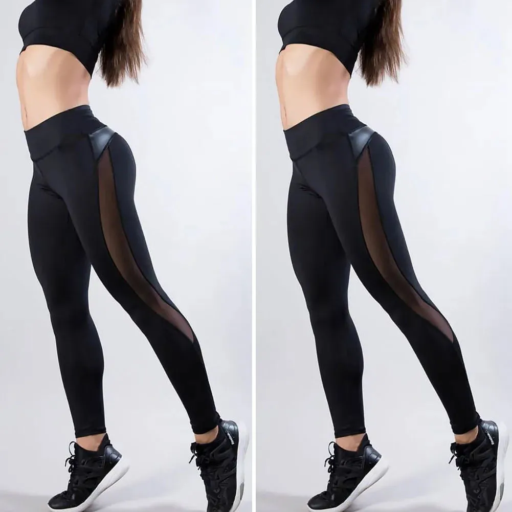 Sexy Women Leggings Gothic Insert Mesh Design