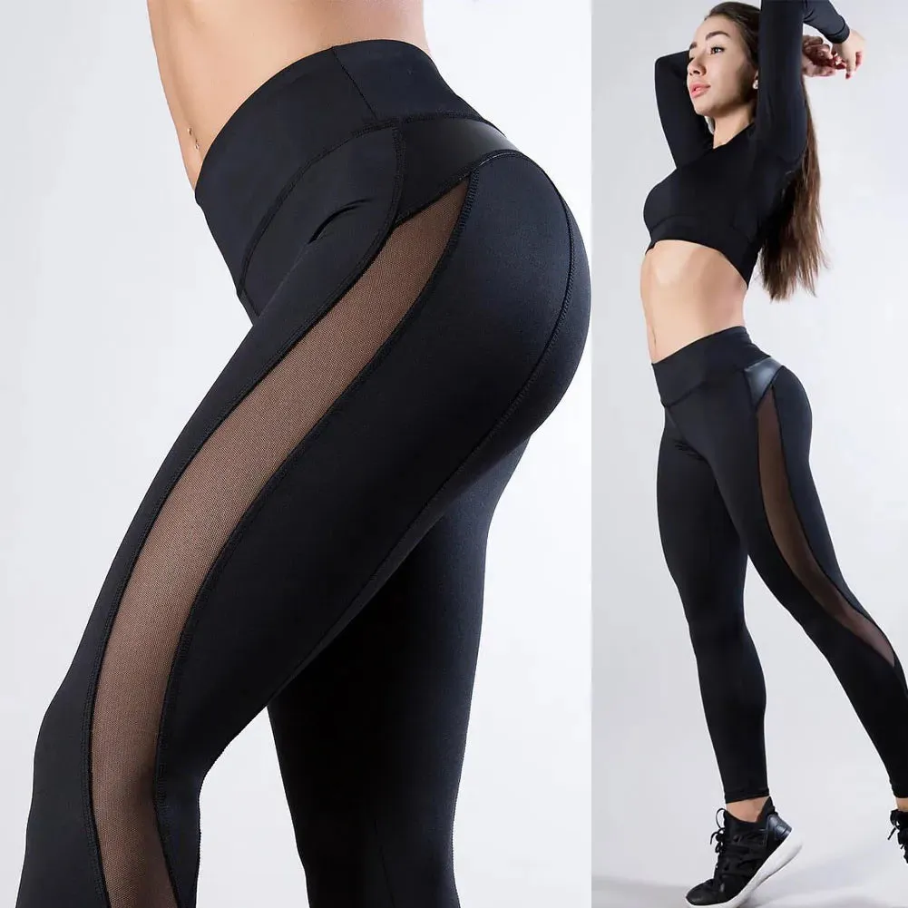 Sexy Women Leggings Gothic Insert Mesh Design