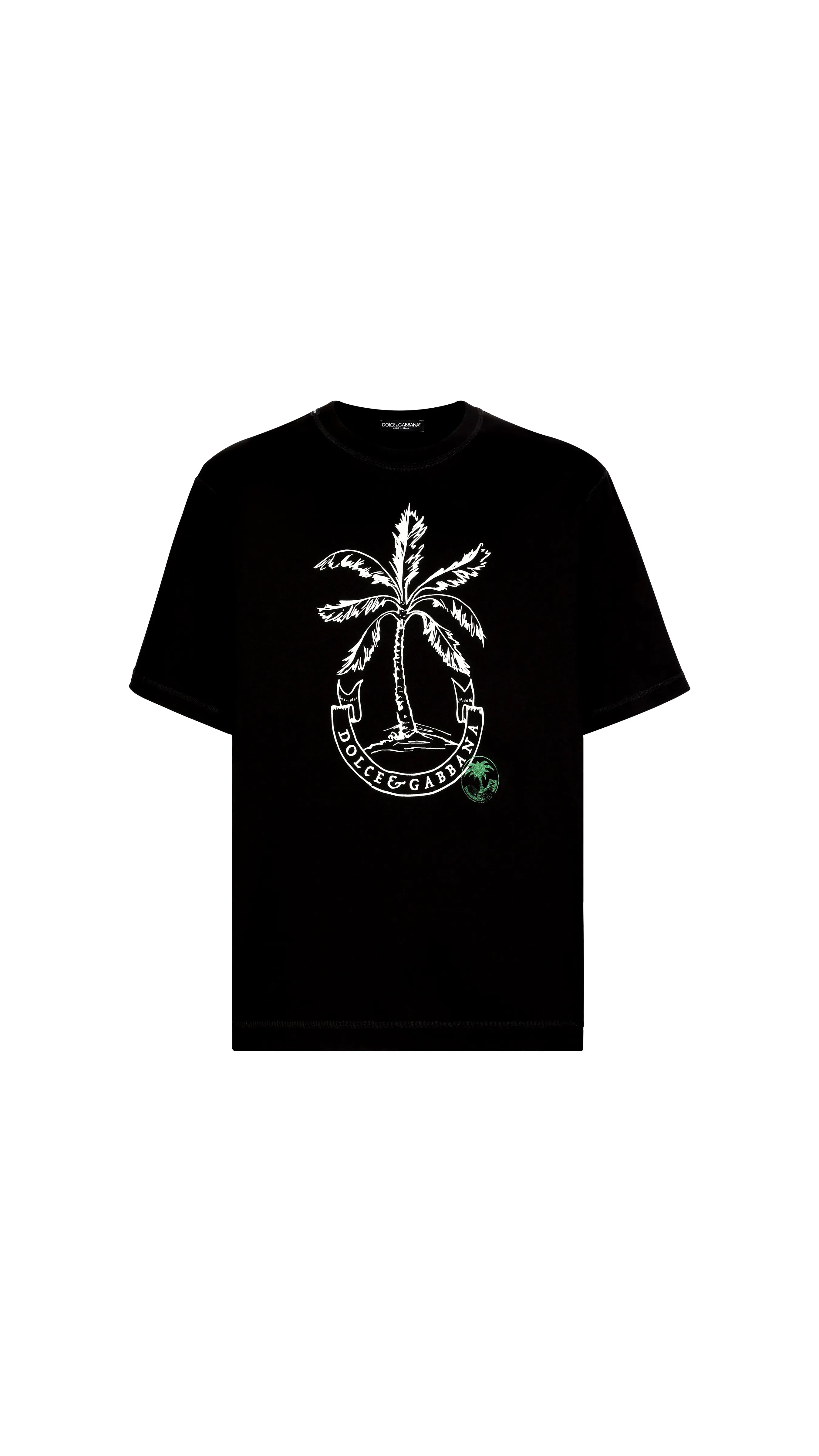 Short-sleeved Banana-tree-print T-shirt - Black