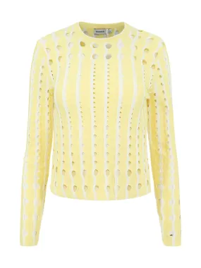 Simkhai Tianna Long Sleeve Top in Sulfur Multi