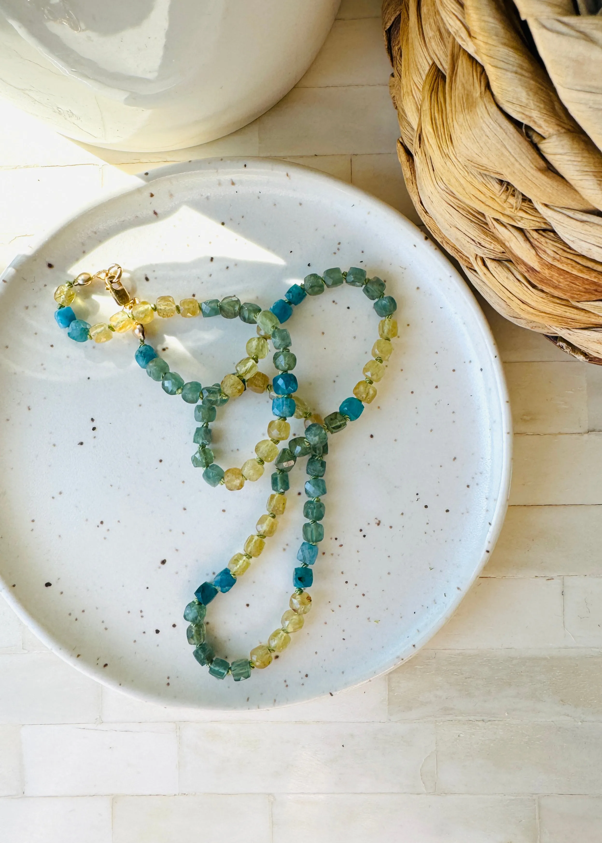 Sky, Stream, Meadow - Rainbow Apatite Necklace