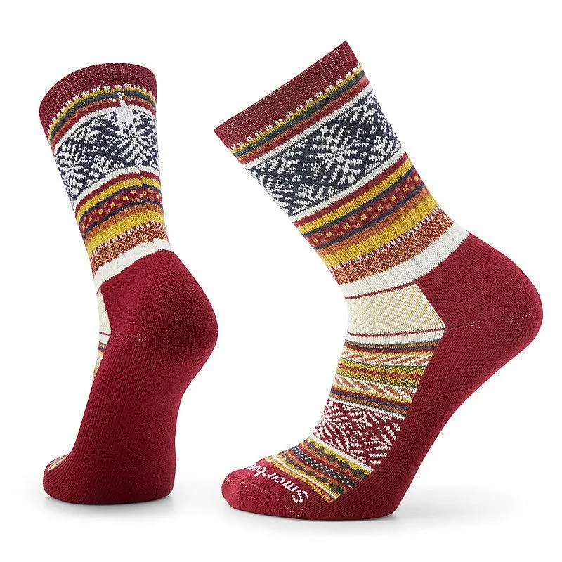 Smartwool Everyday Fair Isle Sweater Crew Socks in Tibetan Red