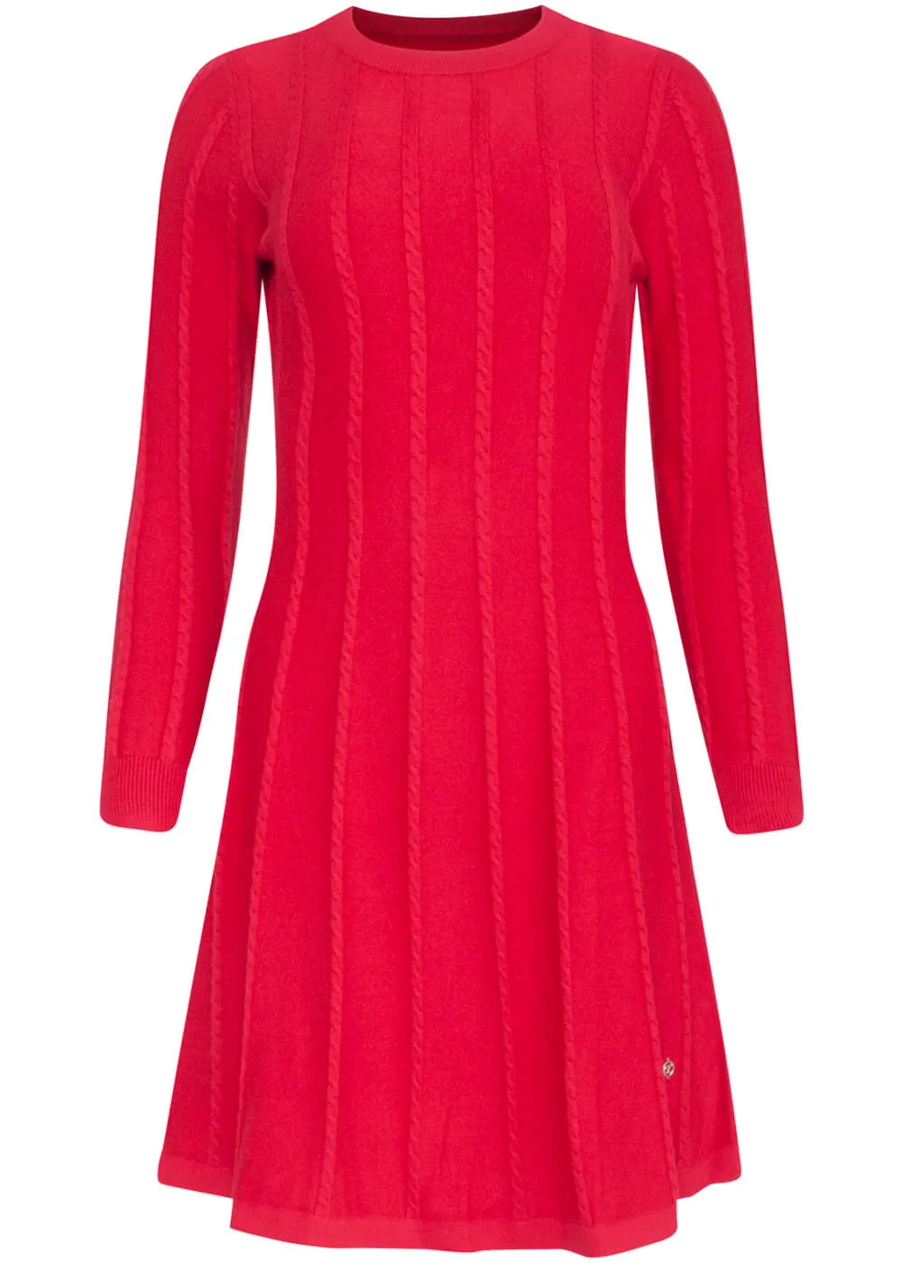 Smashed Lemon Retro Loving 70's Knitted A-Line Dress Red