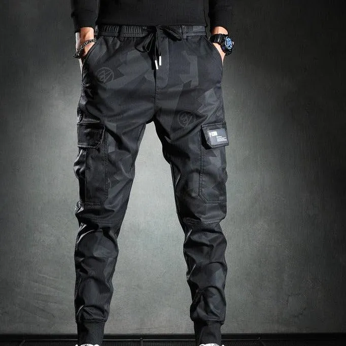 Sweatpants Men Camouflage Elasticity Military Cargo Pants With Drawstring