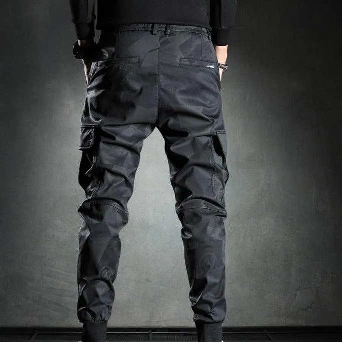 Sweatpants Men Camouflage Elasticity Military Cargo Pants With Drawstring