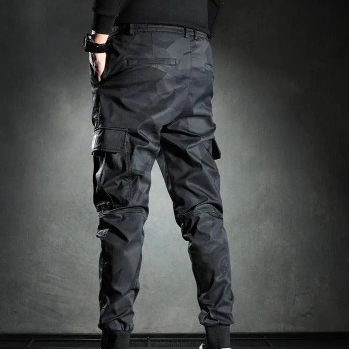 Sweatpants Men Camouflage Elasticity Military Cargo Pants With Drawstring